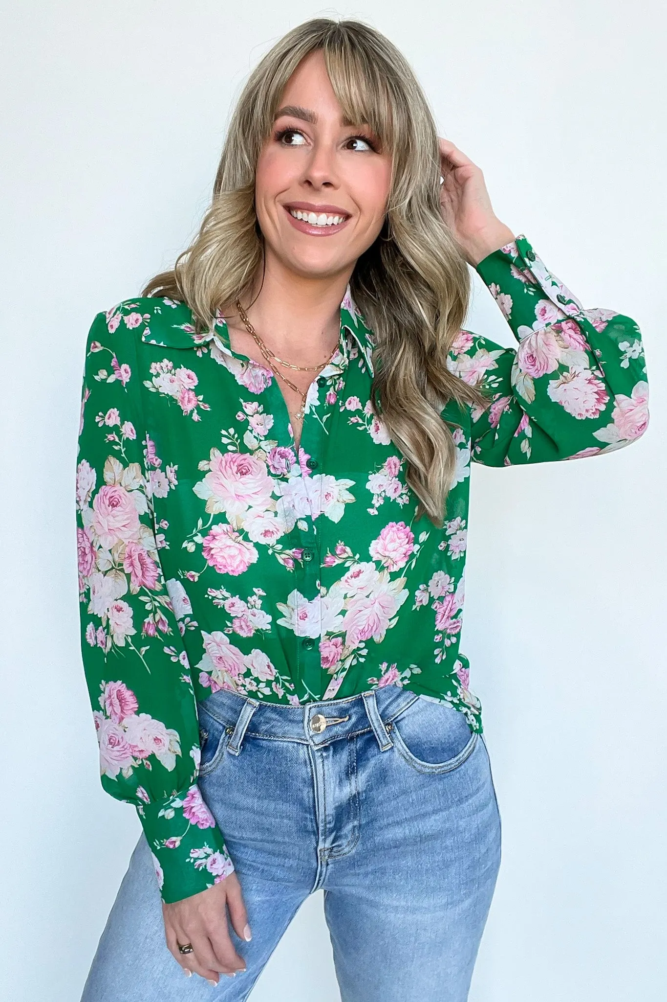 Freshly Floral Button Down Top - FINAL SALE