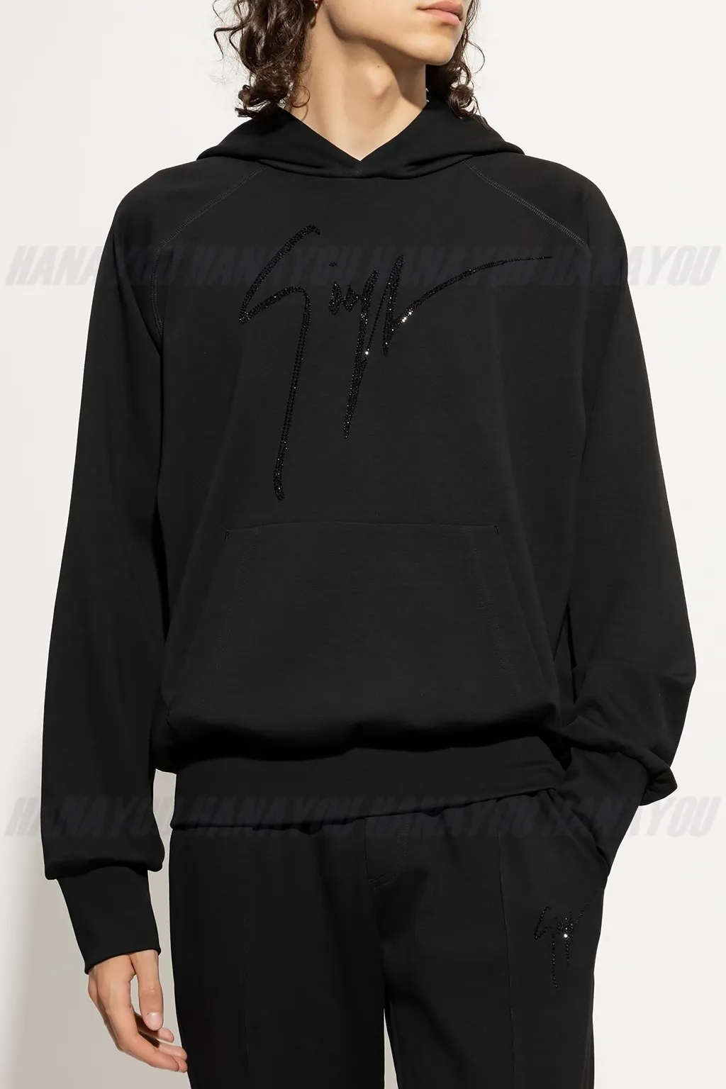 GIUSEPPE ZANOTTI  |Pullovers Blended Fabrics Long Sleeves Plain Logo Hoodies