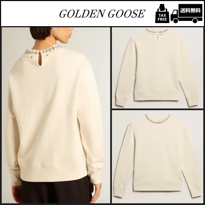 Golden Goose  |Crew Neck Long Sleeves Cotton Logo Hoodies & Sweatshirts