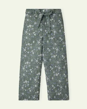 Green Printed Floral Pants