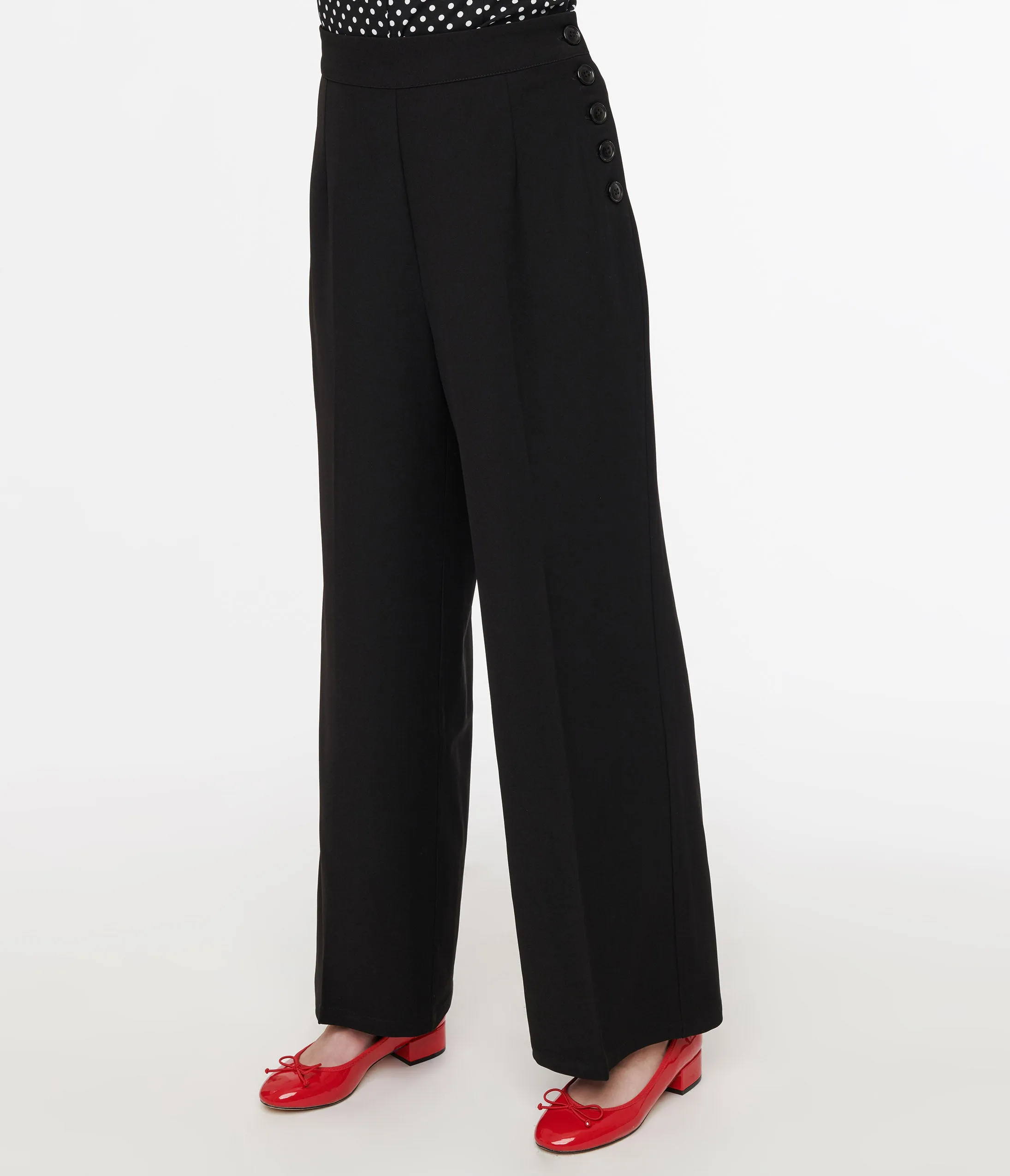 Hell Bunny 1940s Black Ginger Trousers