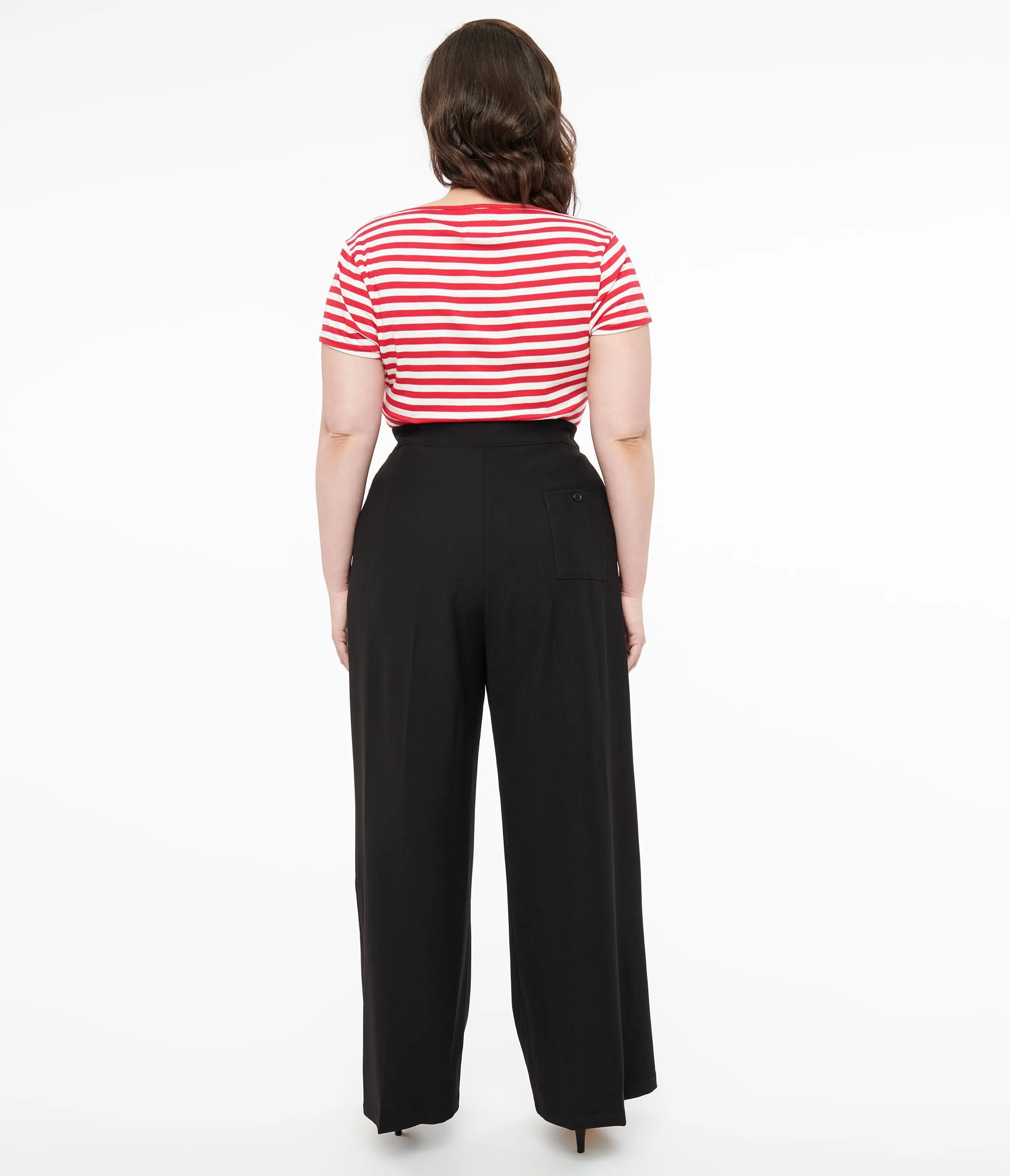 Hell Bunny 1940s Plus Size Black Ginger Trousers