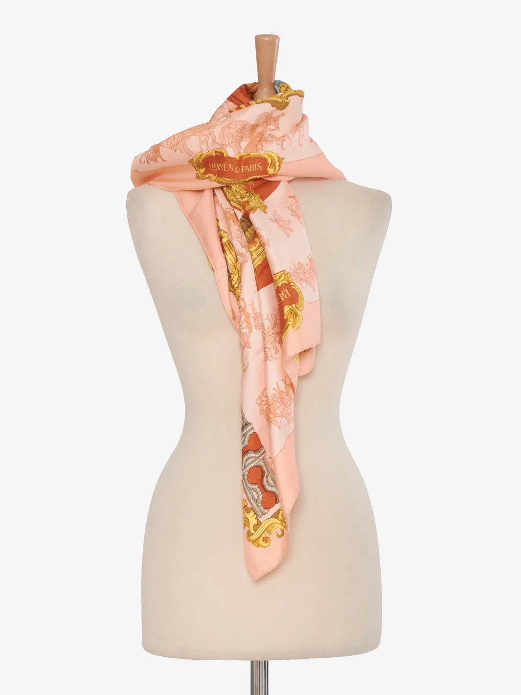 Hermès Silk Scarf Printed La Berline D'or