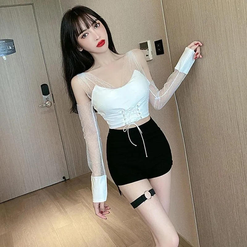 High Waist Shorts Elastic Hip Hollow Buckle High-cut