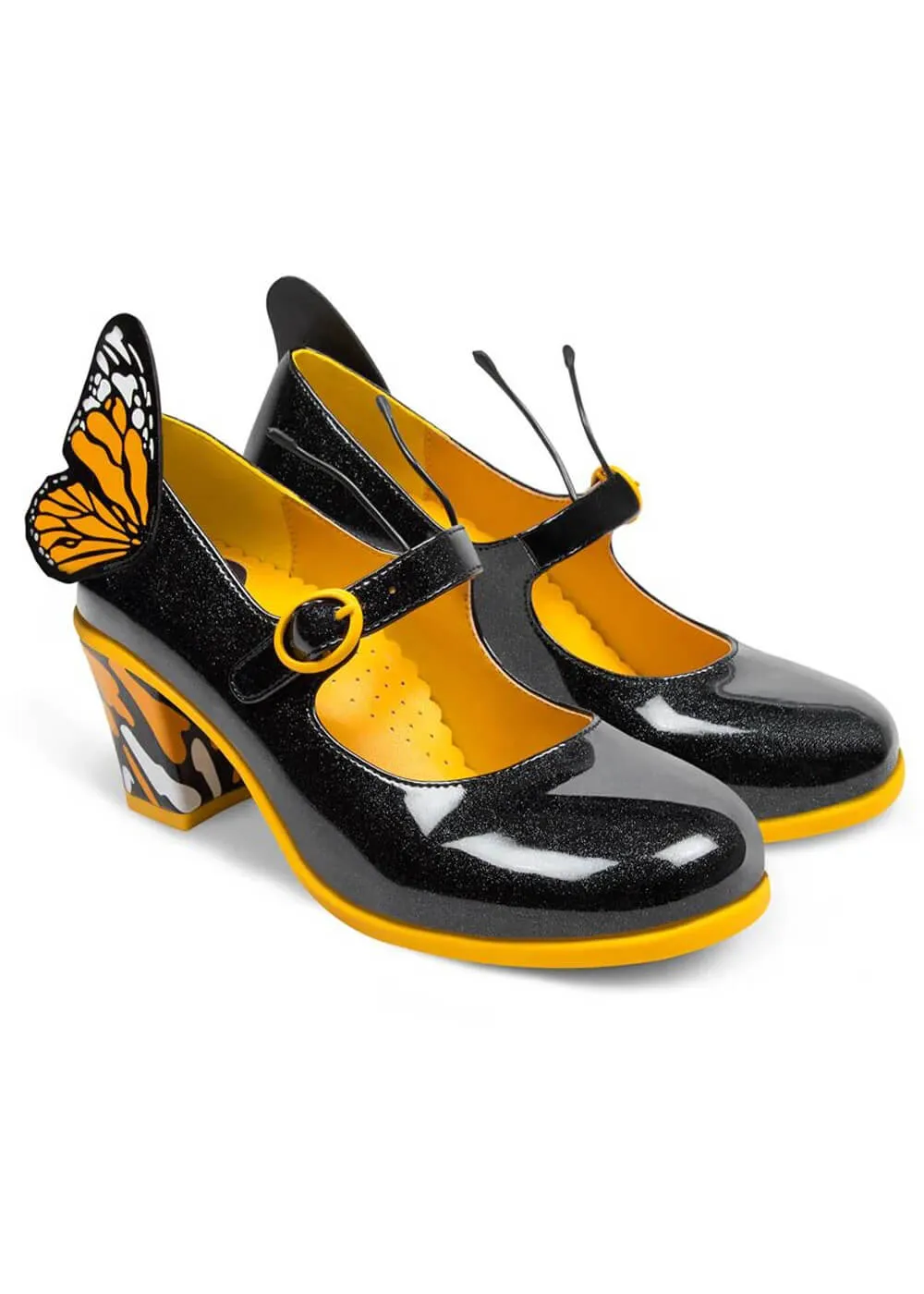 Hot Chocolate Design Monarch Butterfly Pumps Black