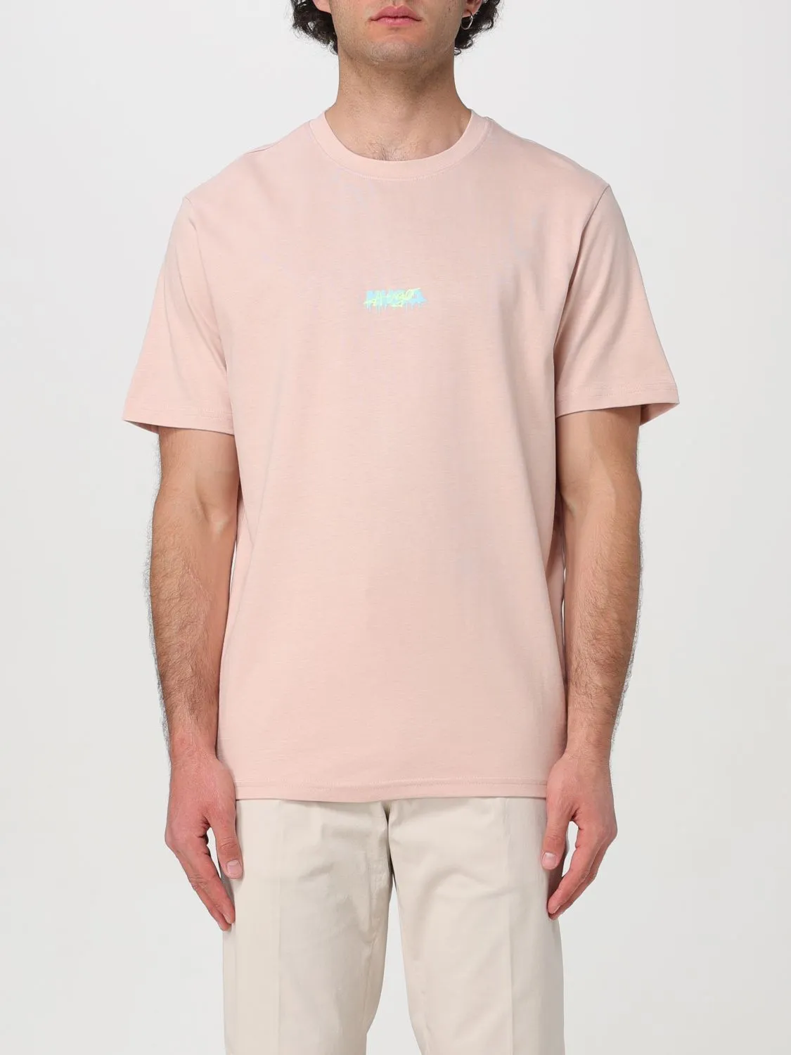 Hugo Boss  |Crew Neck Pullovers Cotton Short Sleeves Logo