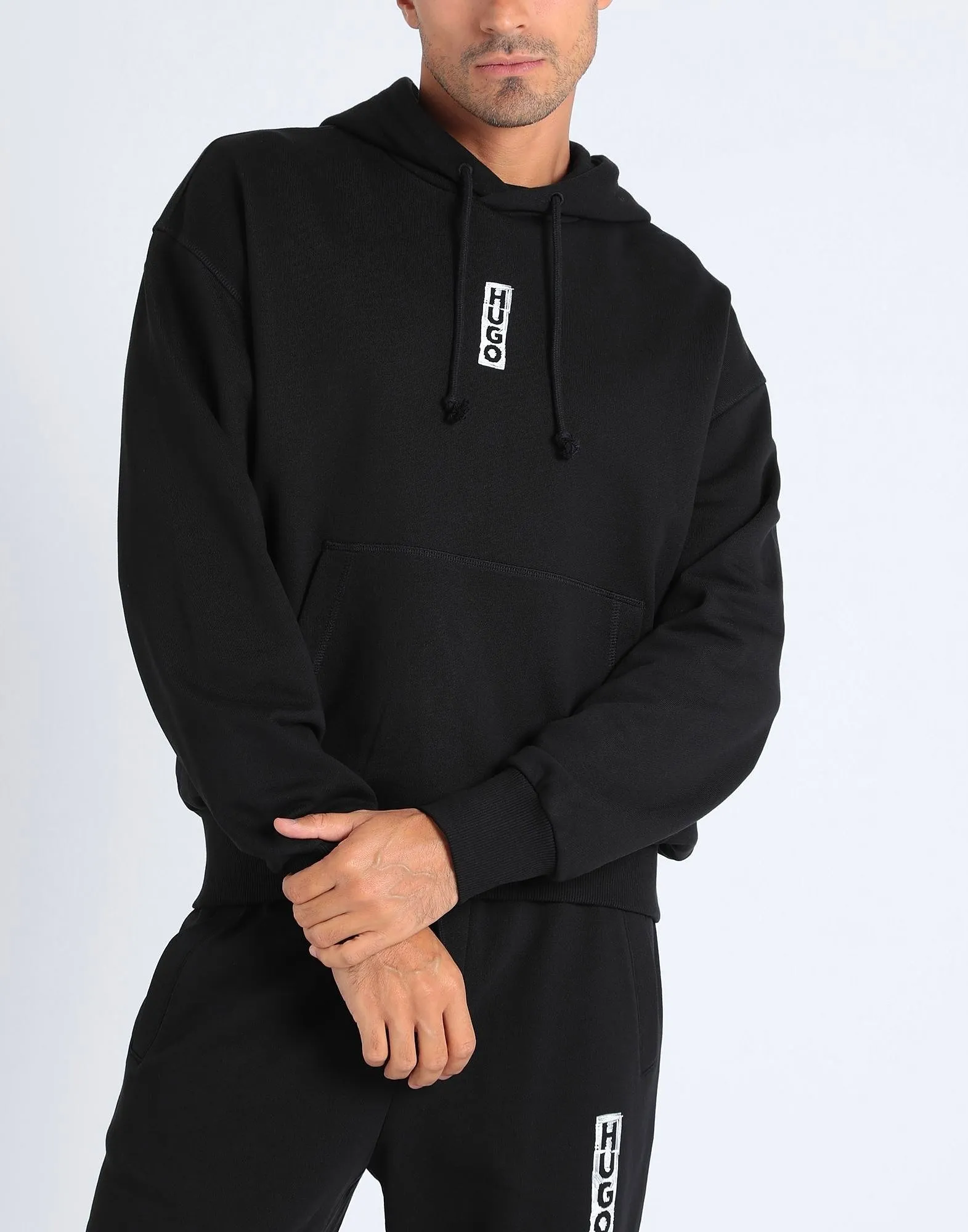 Hugo Boss  |Pullovers Long Sleeves Plain Cotton Oversized Logo Hoodies