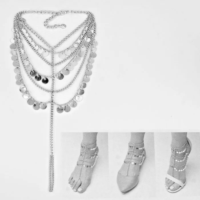 iLLASPARKZ Disc Drop Draped Anklet