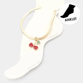 iLLASPARKZ Enamel Cherry Charm Anklet