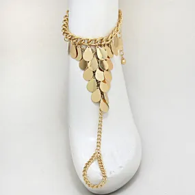 iLLASPARKZ Metal Teardrop Leaf Chain Anklet