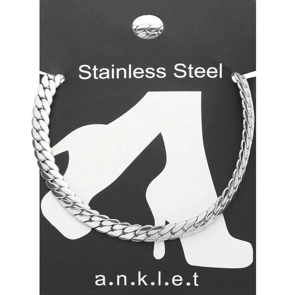 iLLASPARKZ Stainless Steel Wheat Chain Anklet