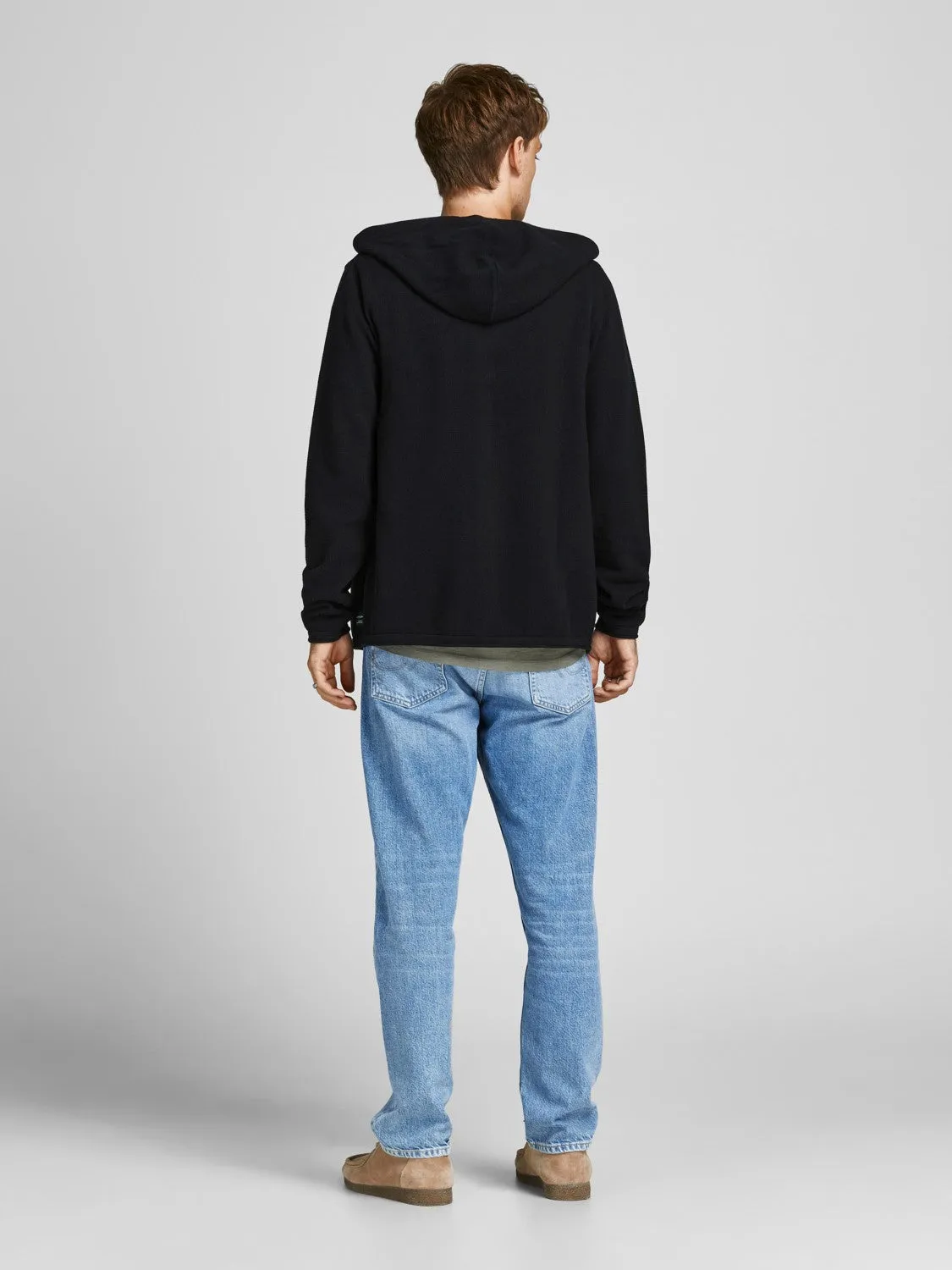 Jack & Jones Mens 'JJEHILL' Knit Zip Hooded Cardigan