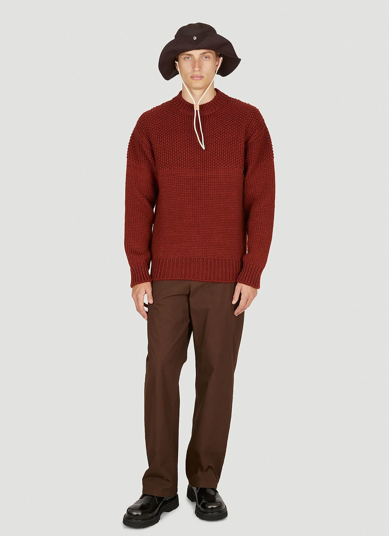 Jil Sander  |Crew Neck Pullovers Wool Long Sleeves Plain Designers