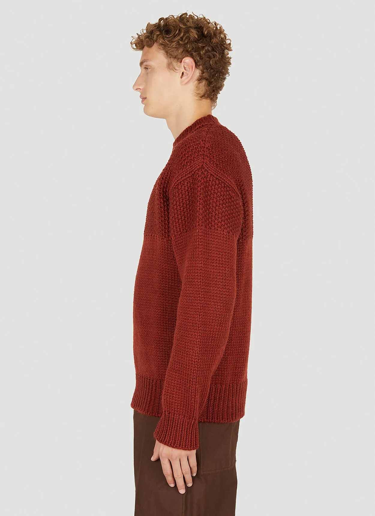 Jil Sander  |Crew Neck Pullovers Wool Long Sleeves Plain Designers