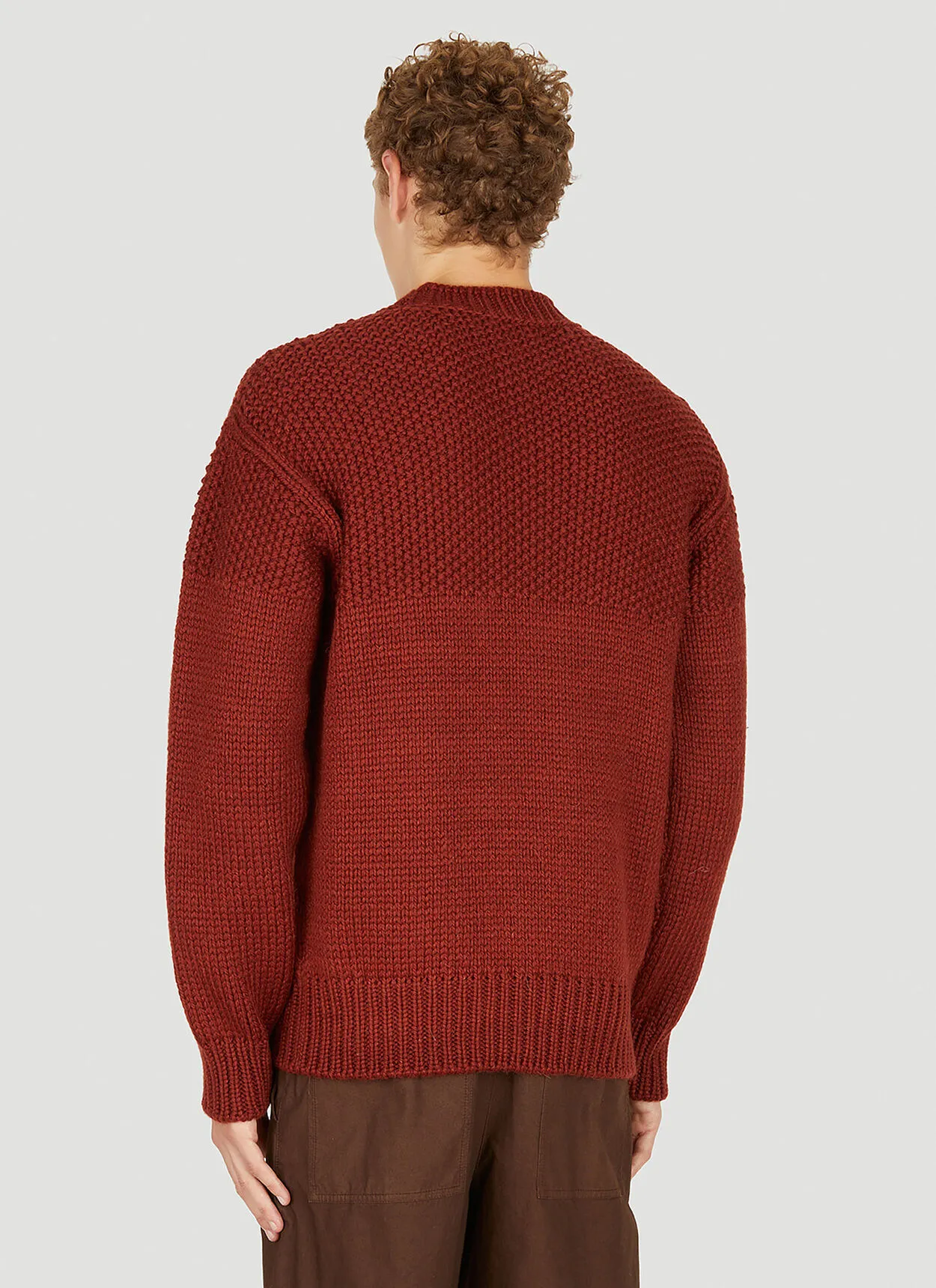 Jil Sander  |Crew Neck Pullovers Wool Long Sleeves Plain Designers