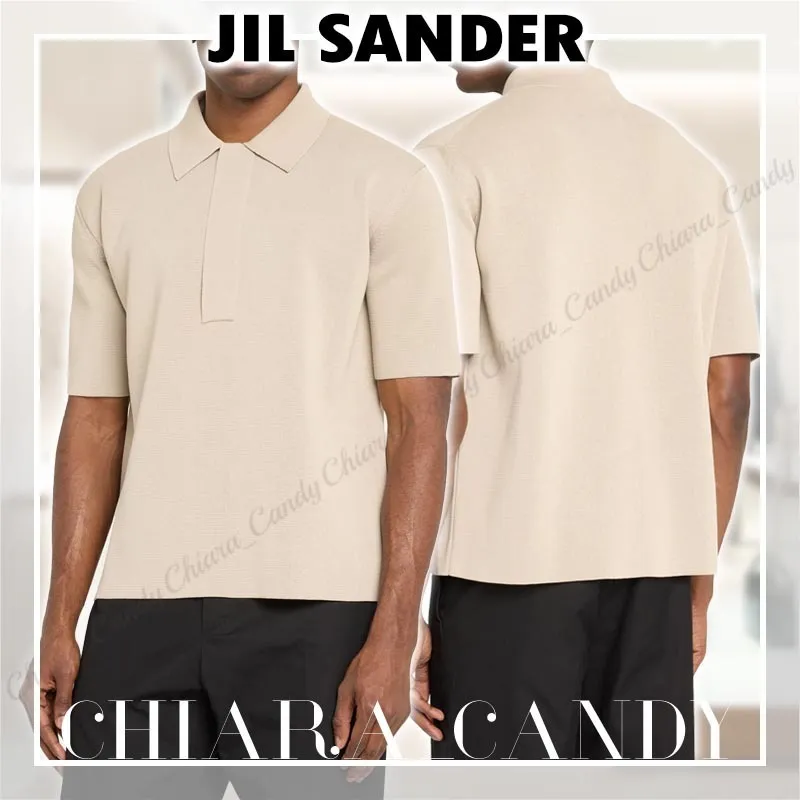 Jil Sander  |Pullovers Plain Cotton Short Sleeves Designers Polos