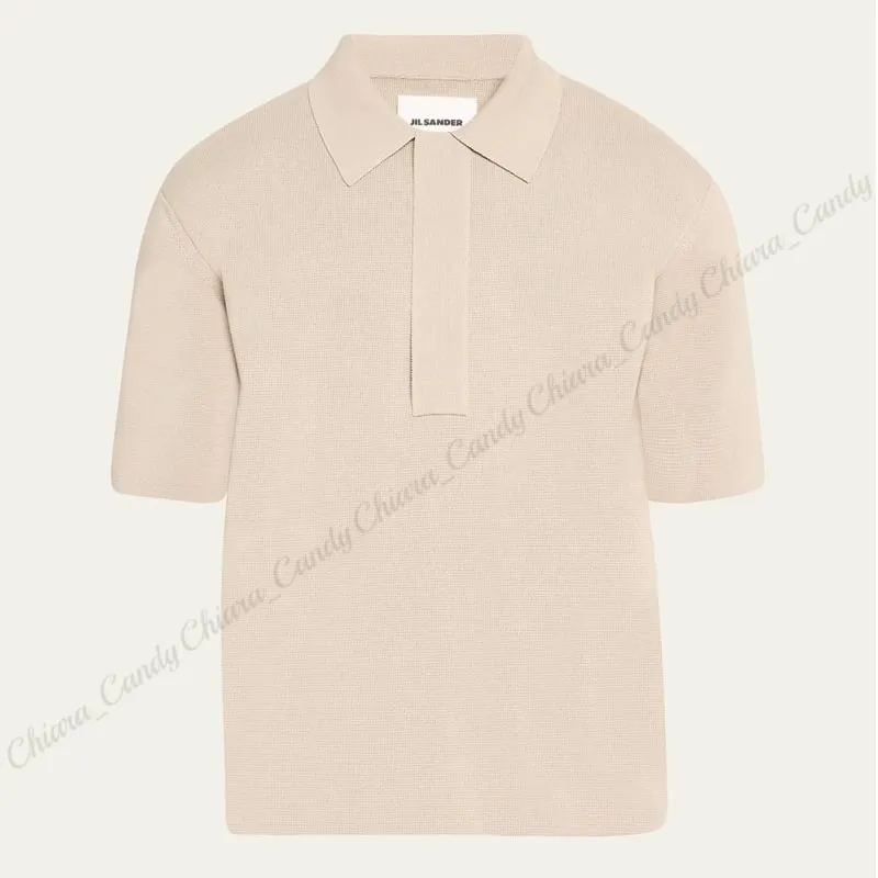 Jil Sander  |Pullovers Plain Cotton Short Sleeves Designers Polos