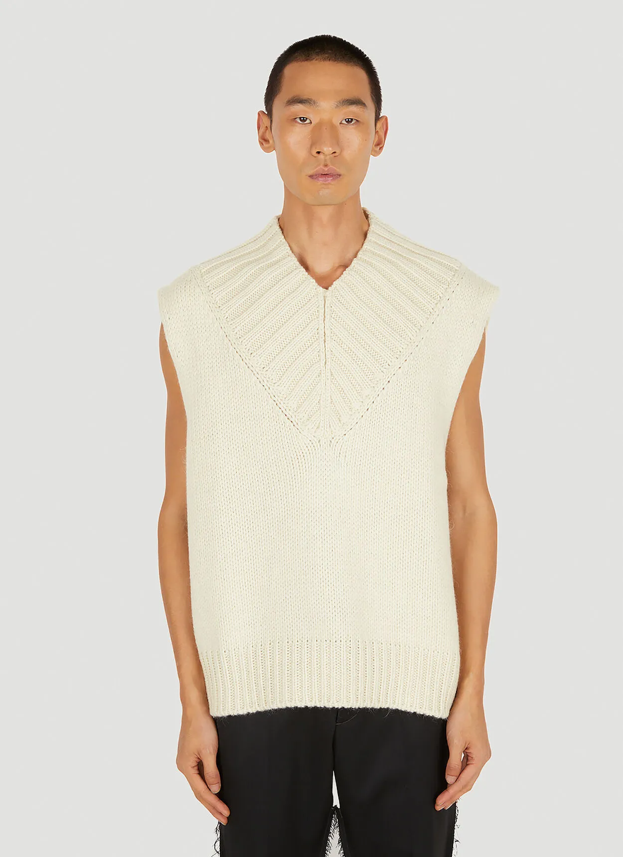 Jil Sander  |Pullovers Wool Sleeveless V-Neck Plain Designers