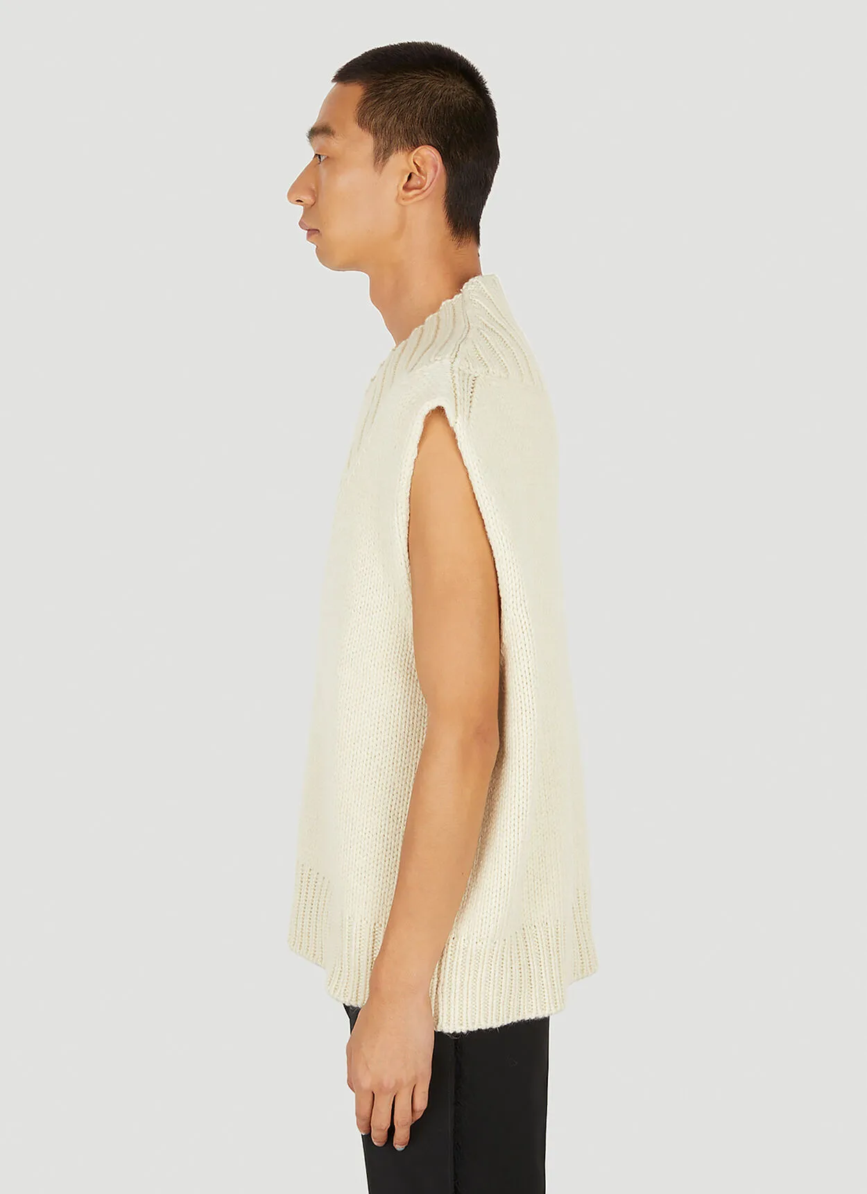 Jil Sander  |Pullovers Wool Sleeveless V-Neck Plain Designers