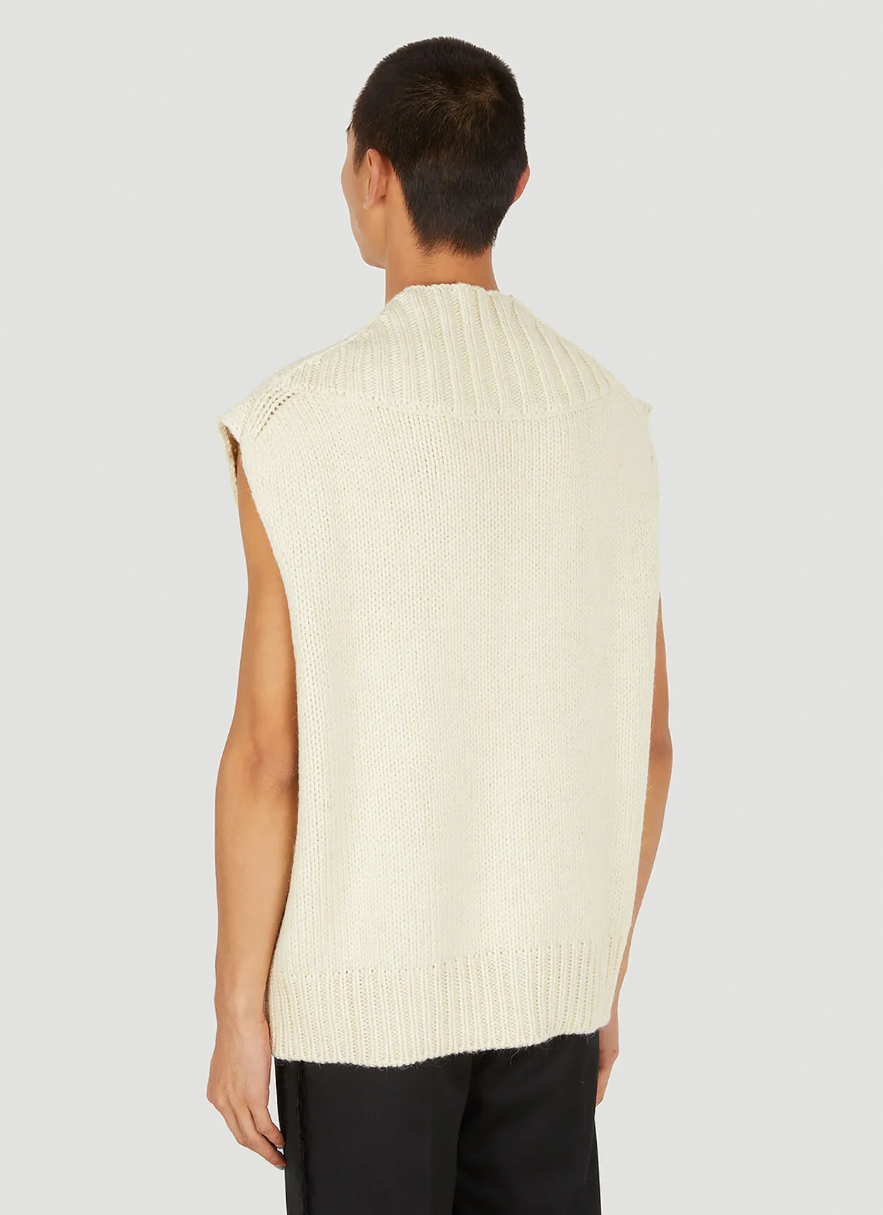 Jil Sander  |Pullovers Wool Sleeveless V-Neck Plain Designers