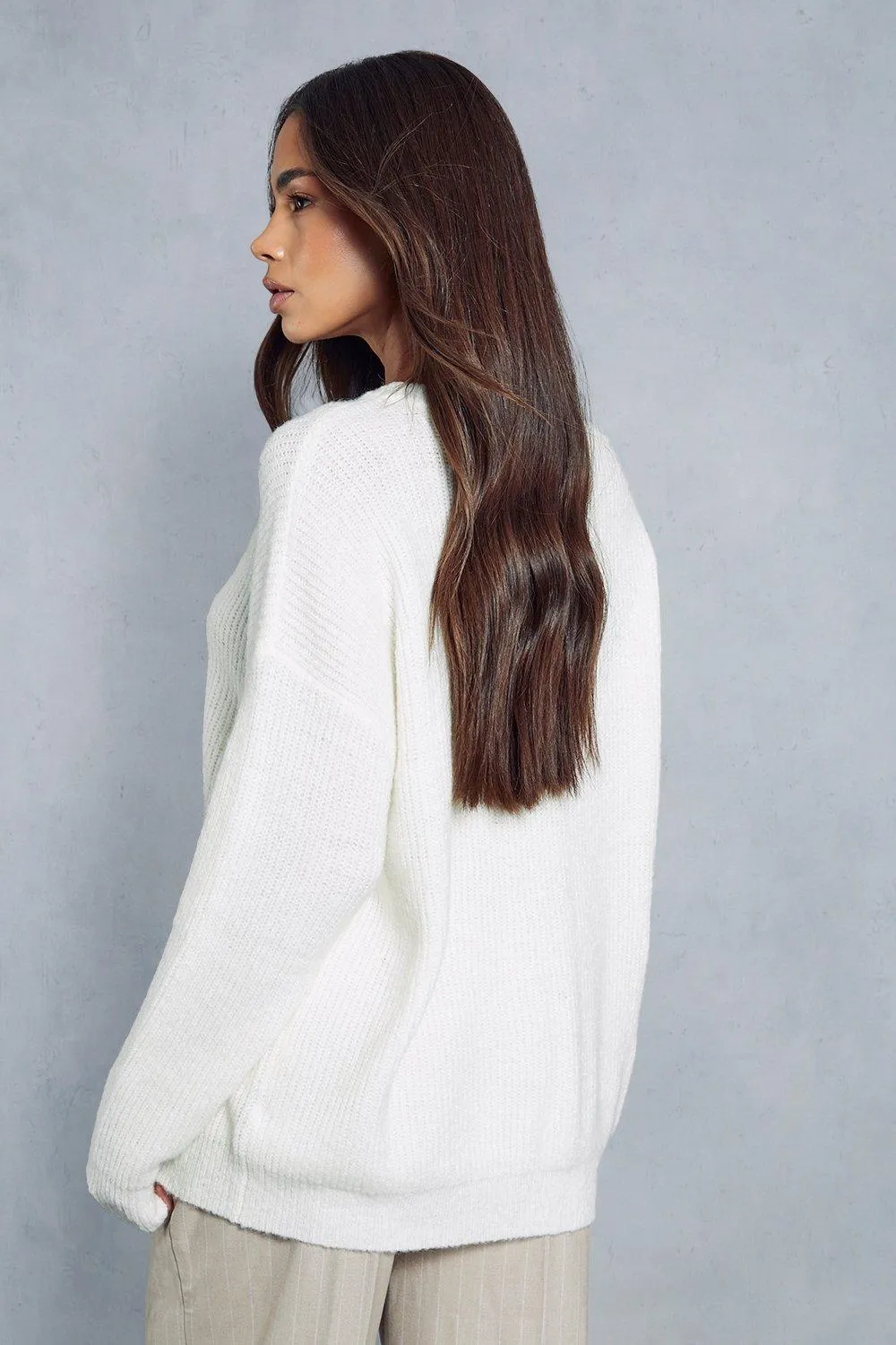 Jumpers & Cardigans | Fluffy Knit Slash Neck Oversized Jumper | MissPap