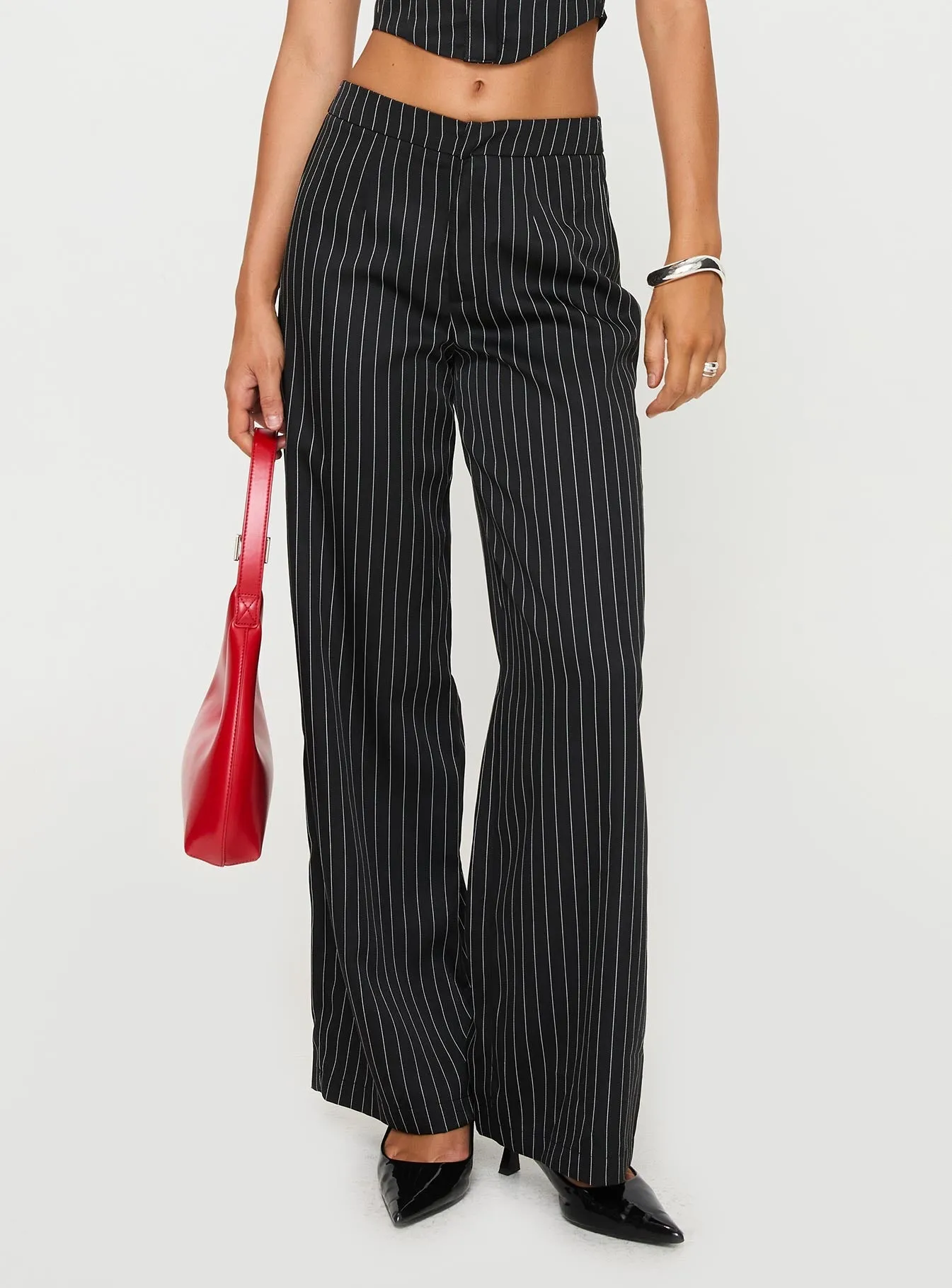 Kimia Pants Black / White Pinstripe