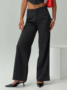 Kimia Pants Black / White Pinstripe