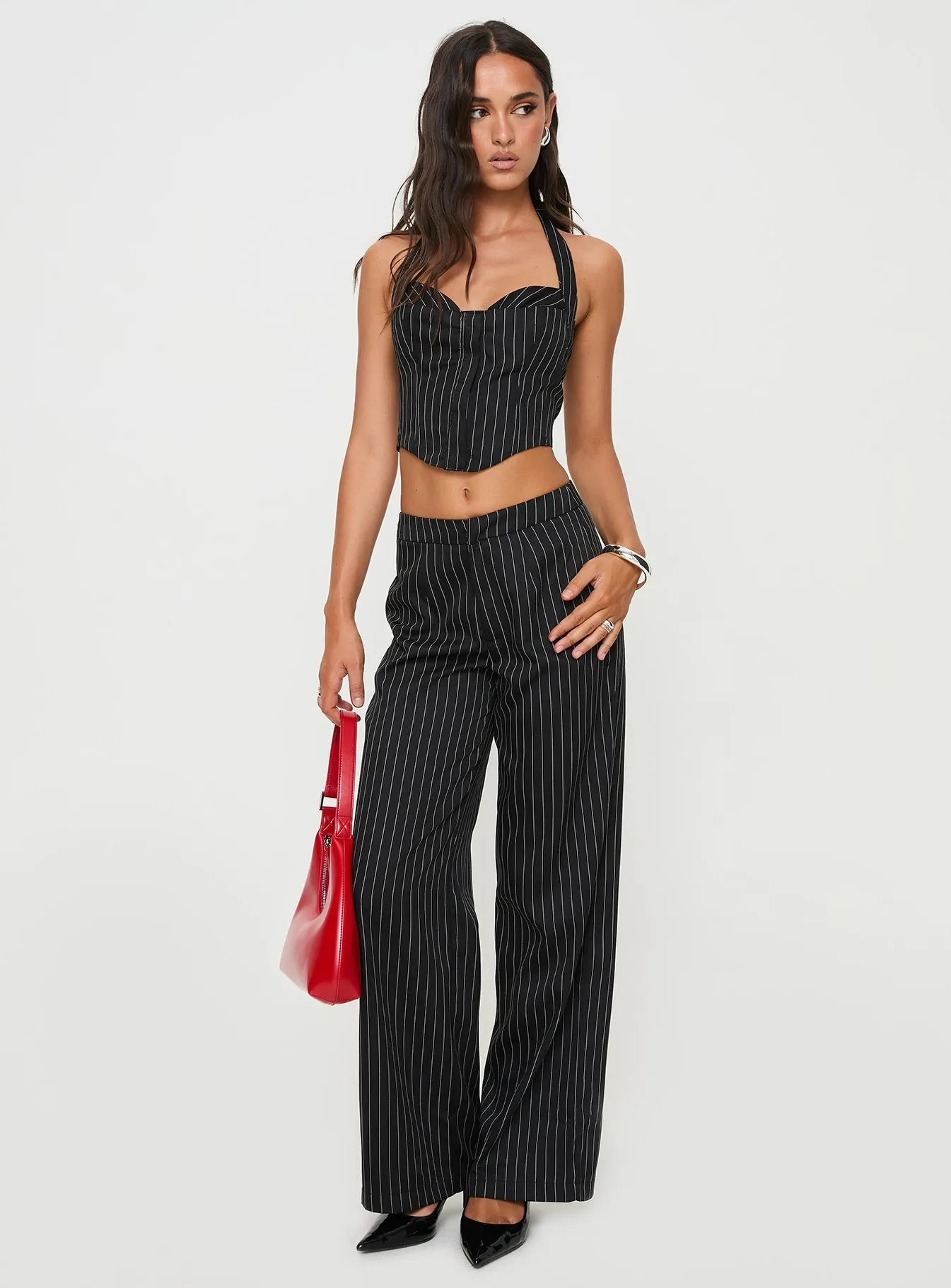 Kimia Pants Black / White Pinstripe