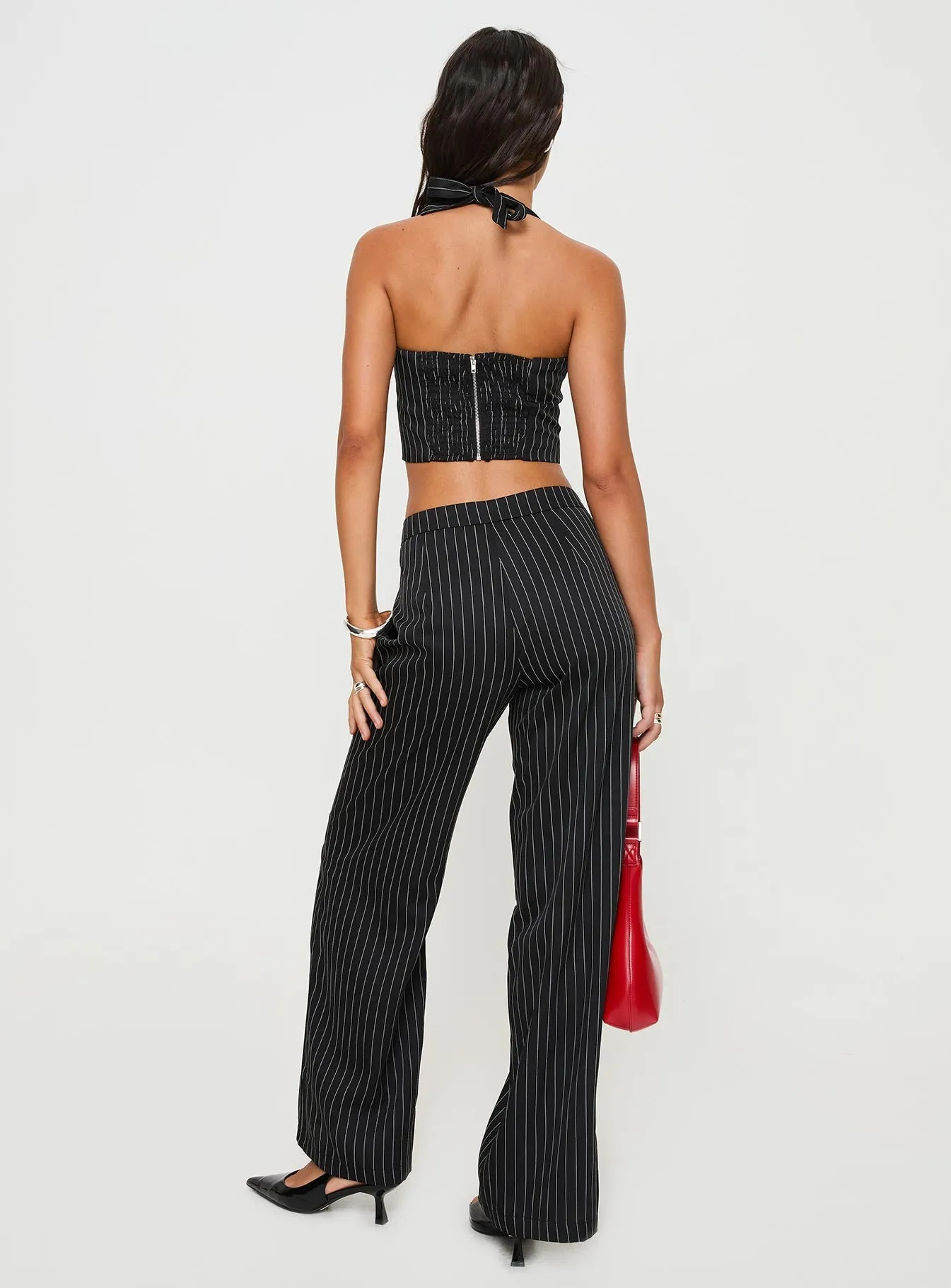 Kimia Pants Black / White Pinstripe