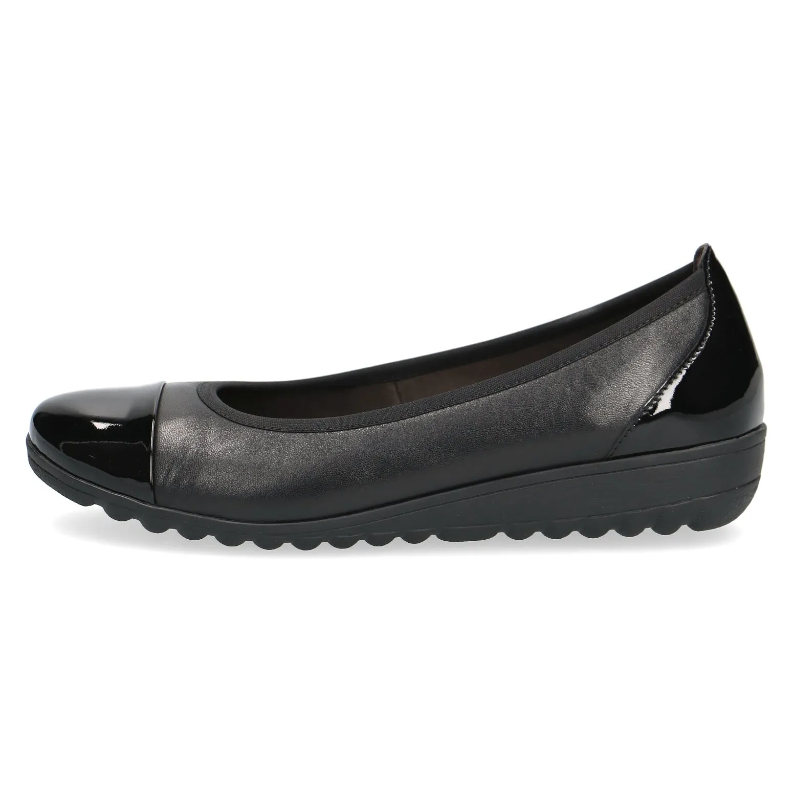 Ladies Caprice Black Nappa Slip On Shoes Soft Leather