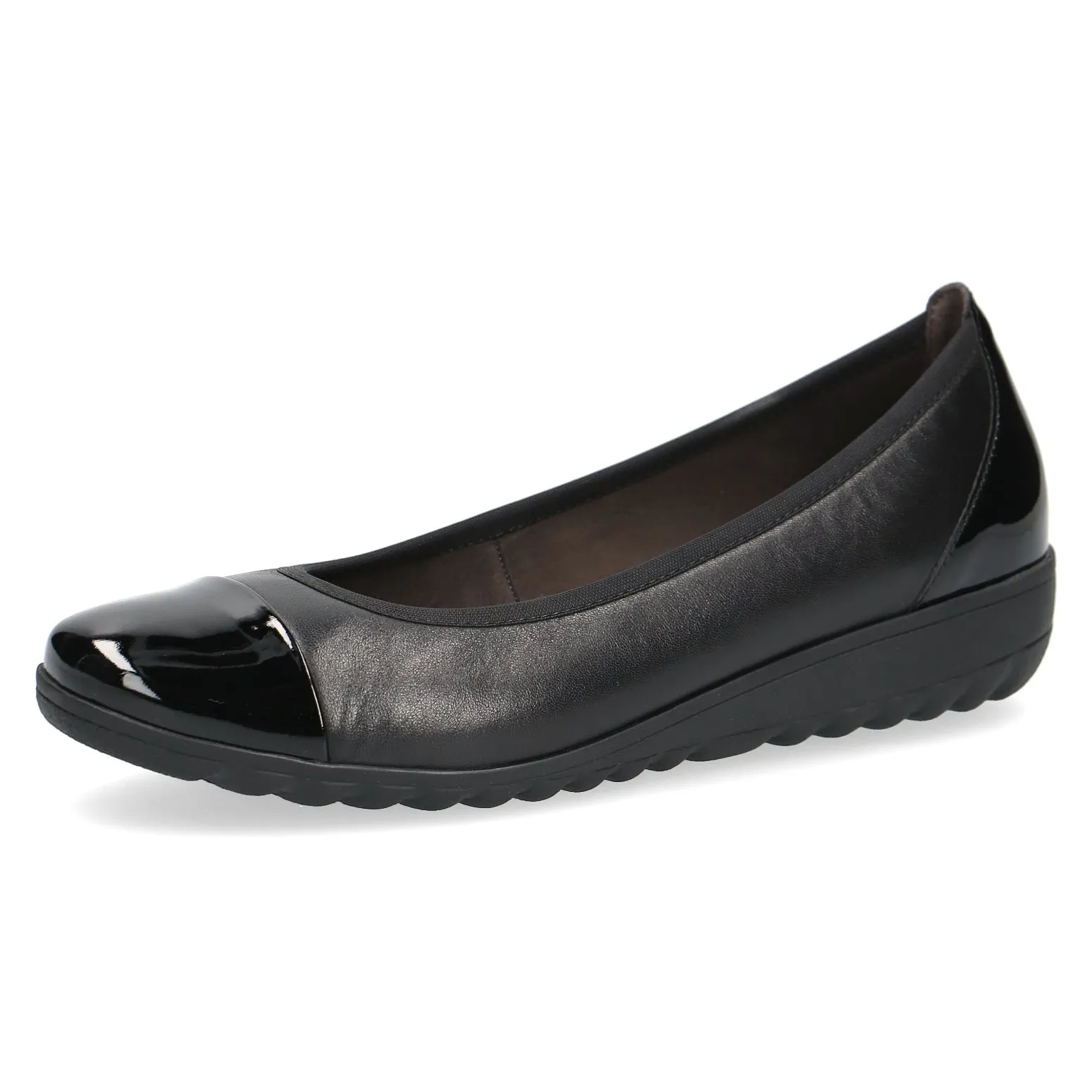 Ladies Caprice Black Nappa Slip On Shoes Soft Leather