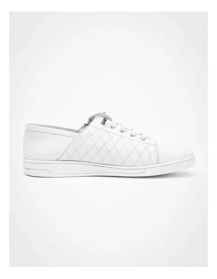 Leather Side Zip Sneaker in White