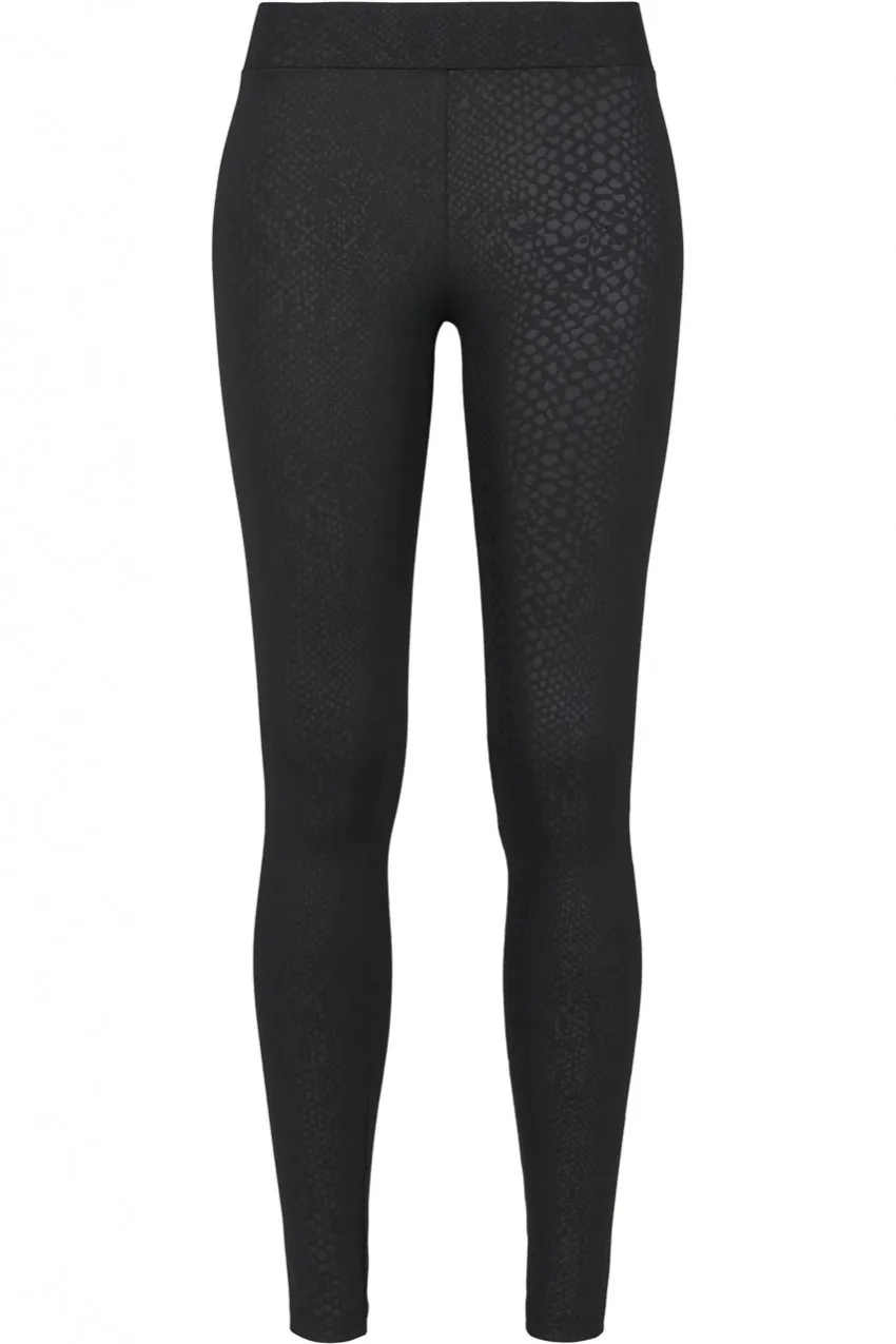 Leggings effetto pitonato nero taglie forti