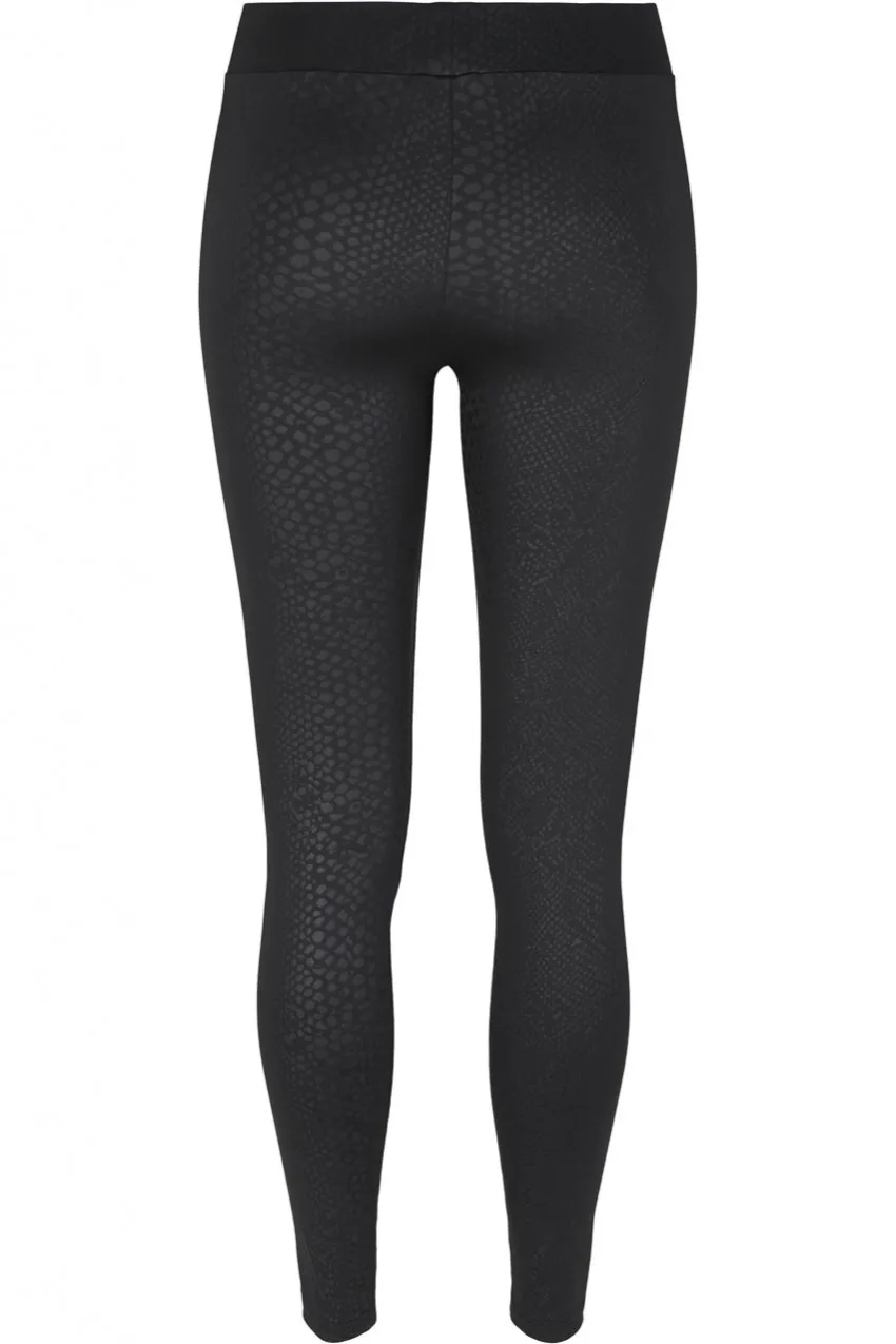 Leggings effetto pitonato nero taglie forti