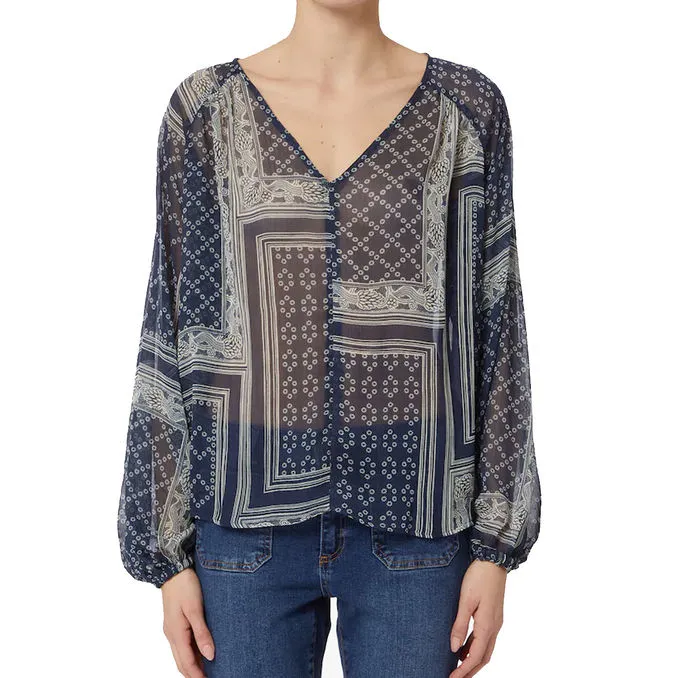 LEO BLOUSE Woman Foulard Blue