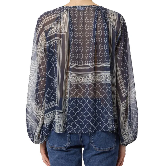 LEO BLOUSE Woman Foulard Blue