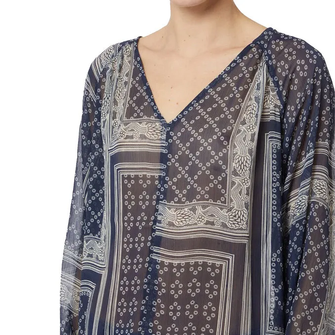 LEO BLOUSE Woman Foulard Blue