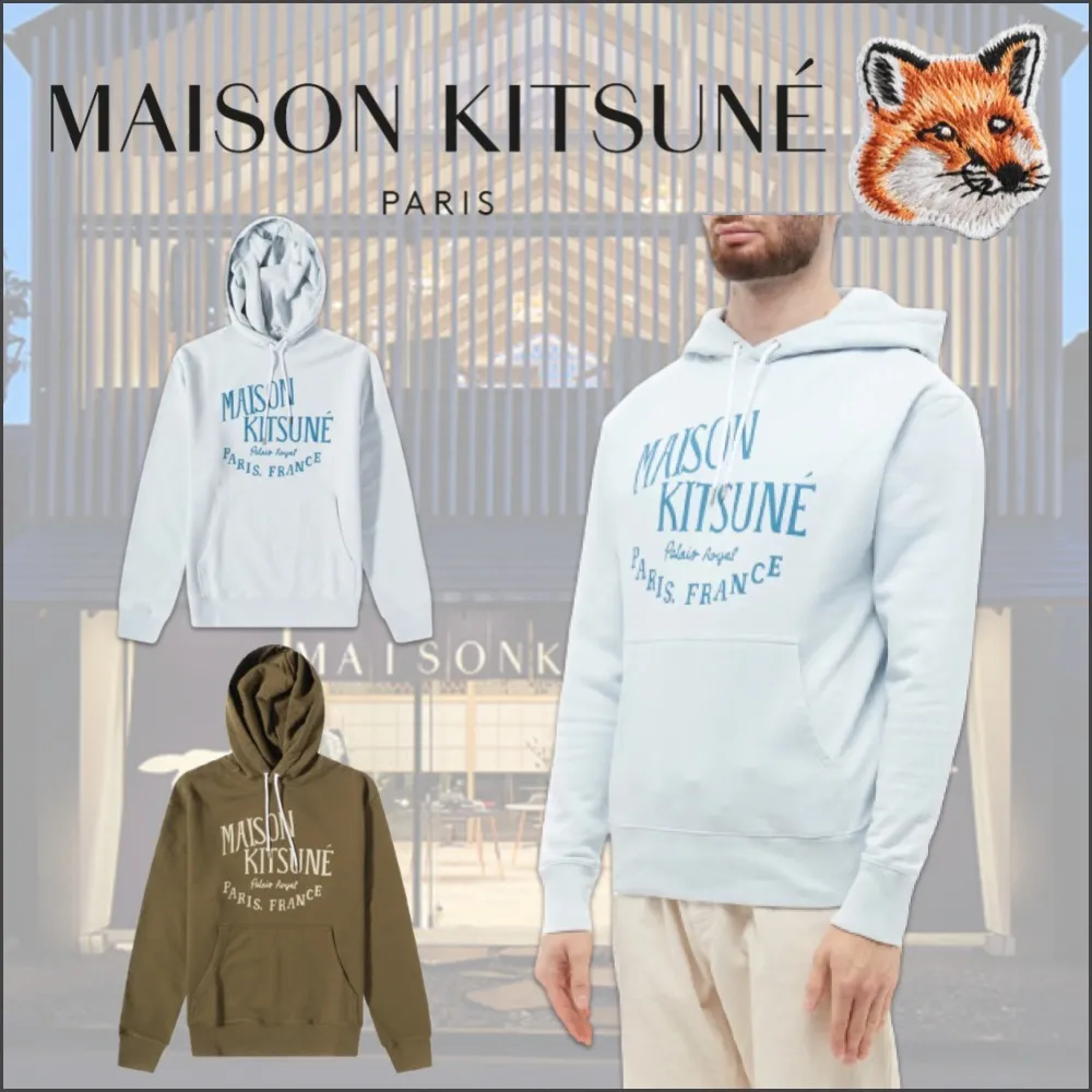 MAISON KITSUNE  |Pullovers Unisex Long Sleeves Plain Cotton Logo Designers