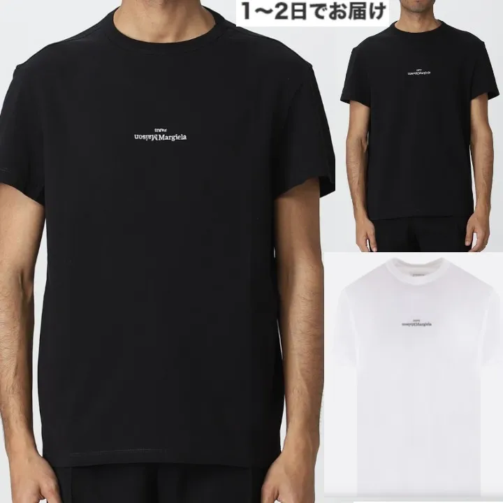 Maison Margiela  |Crew Neck Pullovers Cotton Short Sleeves Logo Designers