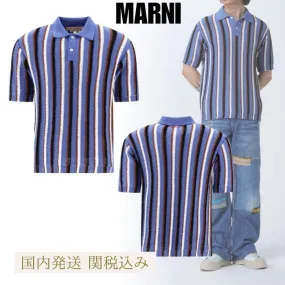 MARNI  |Pullovers Stripes Cotton Short Sleeves Designers