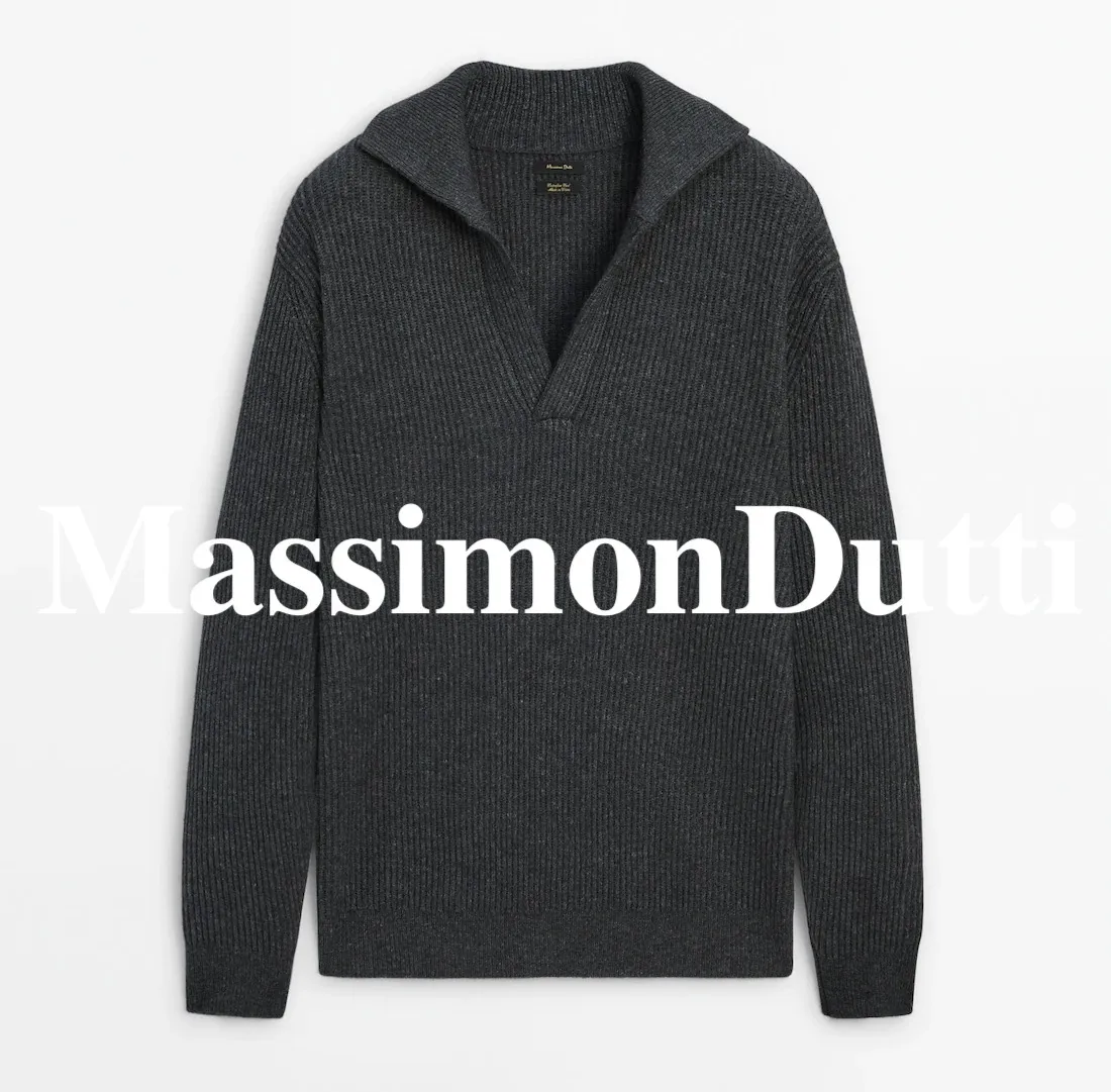 Massimo Dutti  |Pullovers Wool Long Sleeves Plain Sweaters