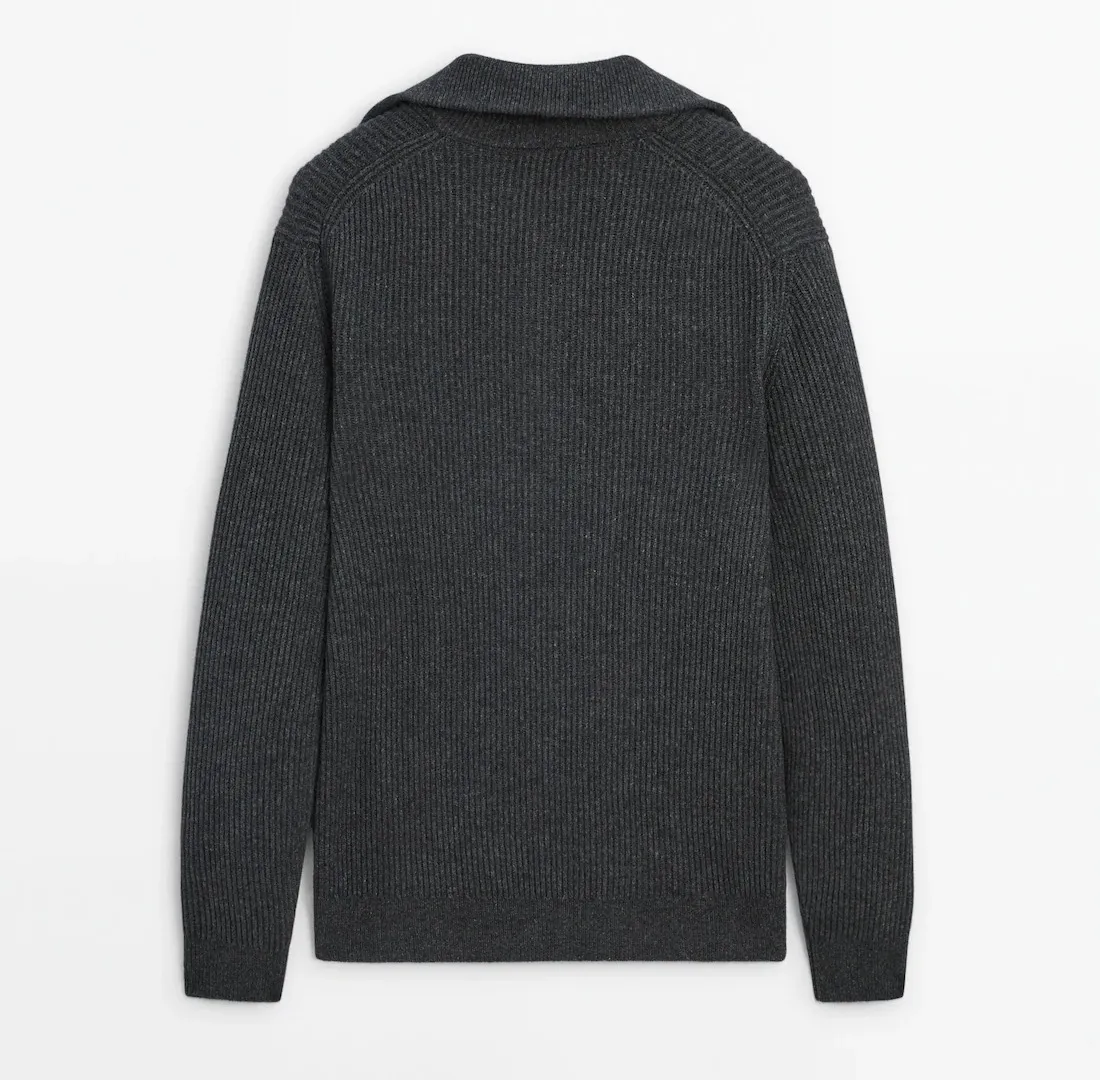 Massimo Dutti  |Pullovers Wool Long Sleeves Plain Sweaters