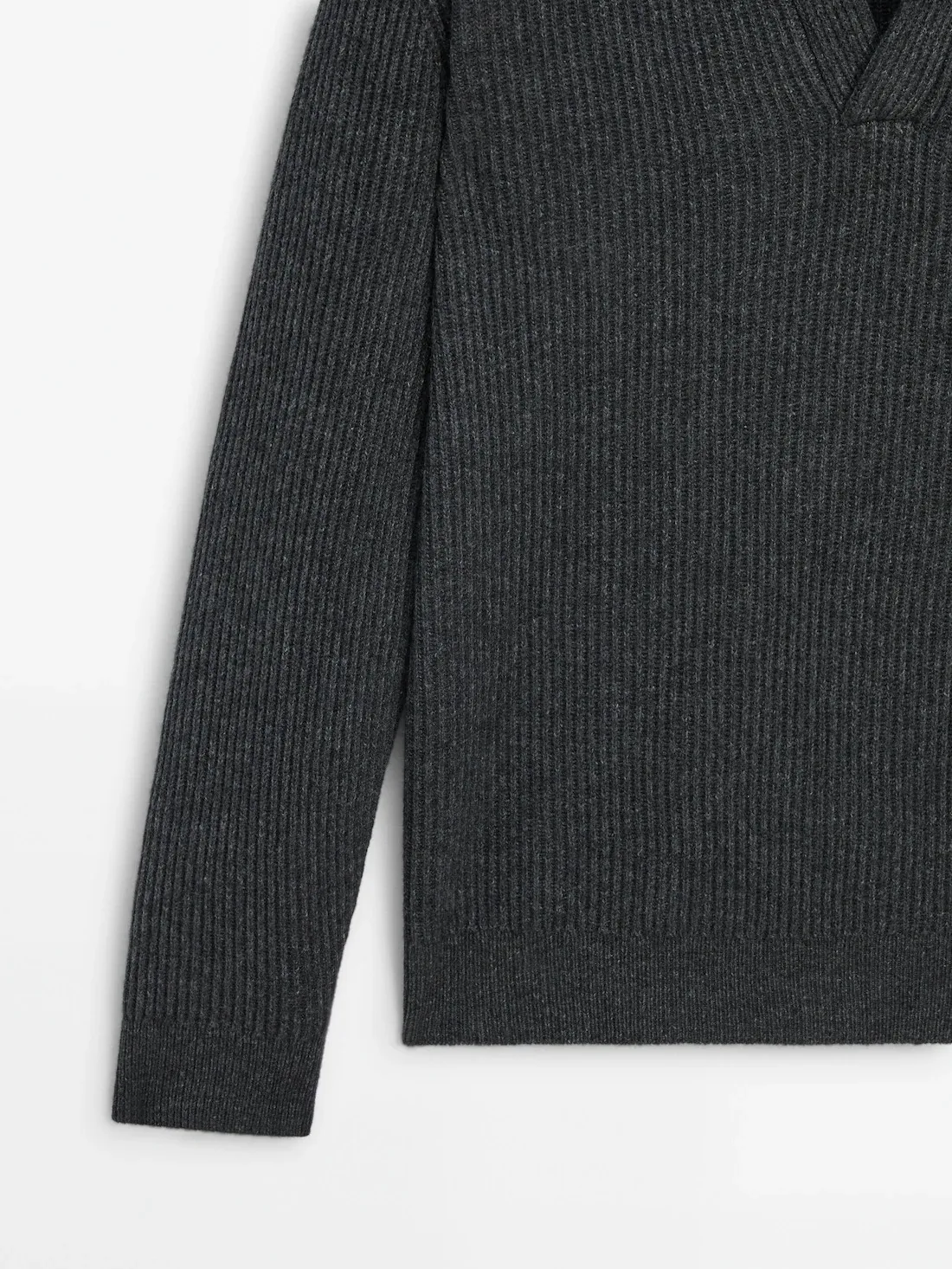 Massimo Dutti  |Pullovers Wool Long Sleeves Plain Sweaters