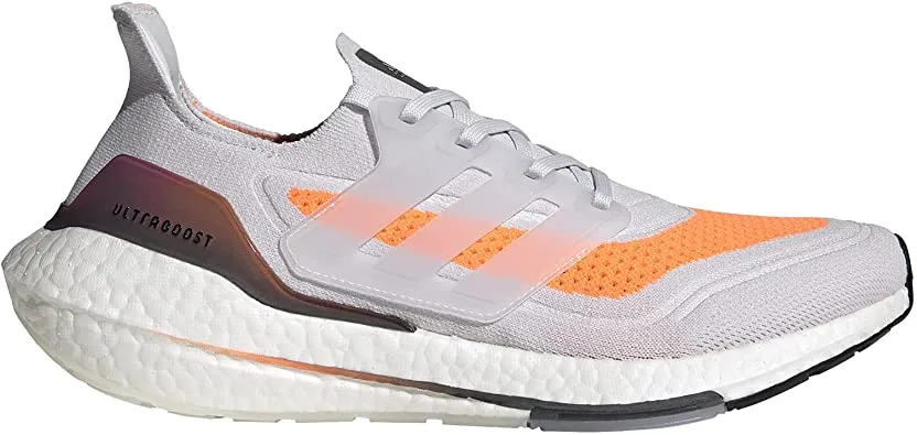 Men's Adidas Ultraboost 21, Dash Grey/Dash Grey/Screaming Orange, 10.5 D Medium