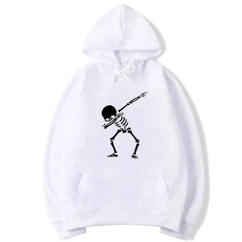 Men's Fashion Casual Funny Skull Printed O-Neck Cotton Hoodies