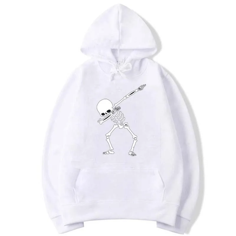 Men's Fashion Casual Funny Skull Printed O-Neck Cotton Hoodies