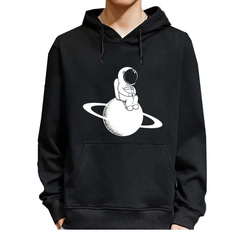 Men's Winter Casual Summer Space Moon Printed Full Sleeve Hoodies