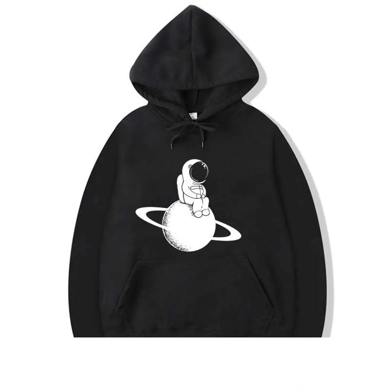 Men's Winter Casual Summer Space Moon Printed Full Sleeve Hoodies