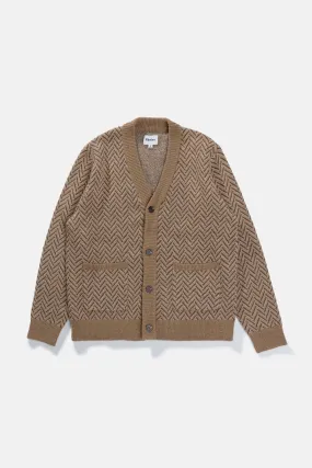 Mohair Herringbone Cardigan Natural