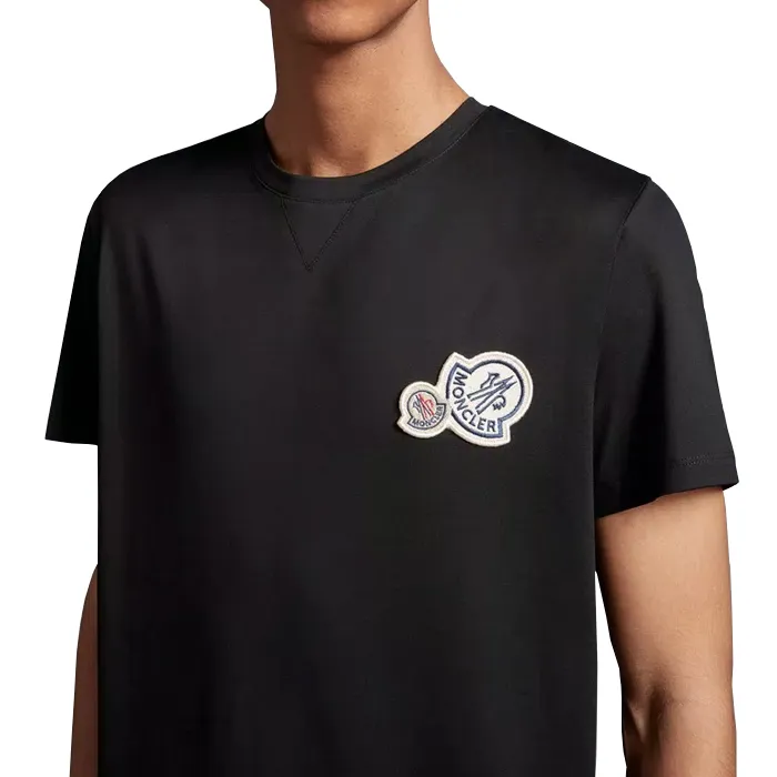 MONCLER  |Crew Neck Pullovers Cotton Short Sleeves Logo